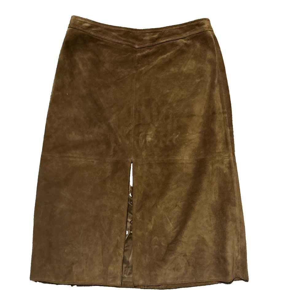 NWT Banana Republic Genuine Leather Skirt Women Size 10 Brown